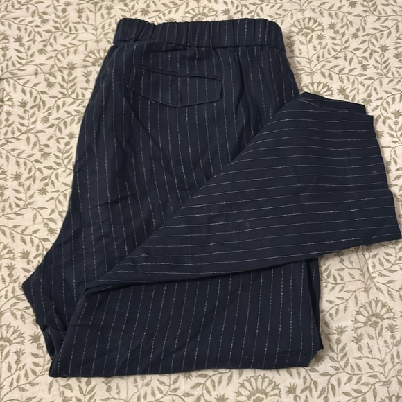 Madewell Cotton/Linen/Wool Trouser, Sz XL, Navy Stripe - Picture 2 of 2